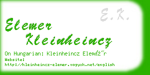 elemer kleinheincz business card